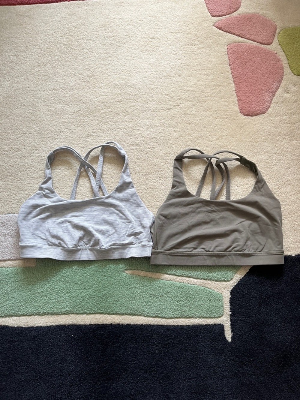 lululemon athletica Energy Sports Bra - striped grey and green